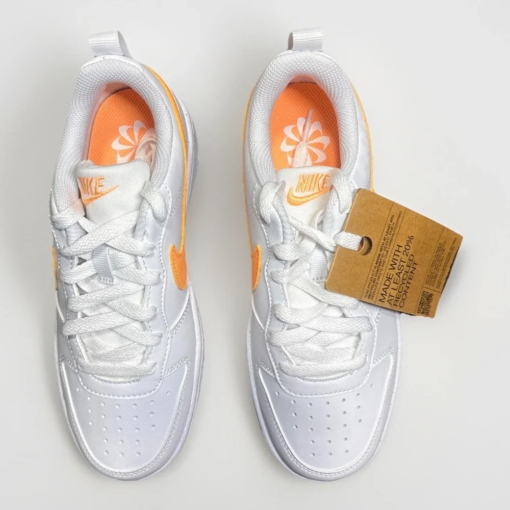 Nike Court‎ Borough Low Recraft GS White And Orange 4 Youth DV5456-119